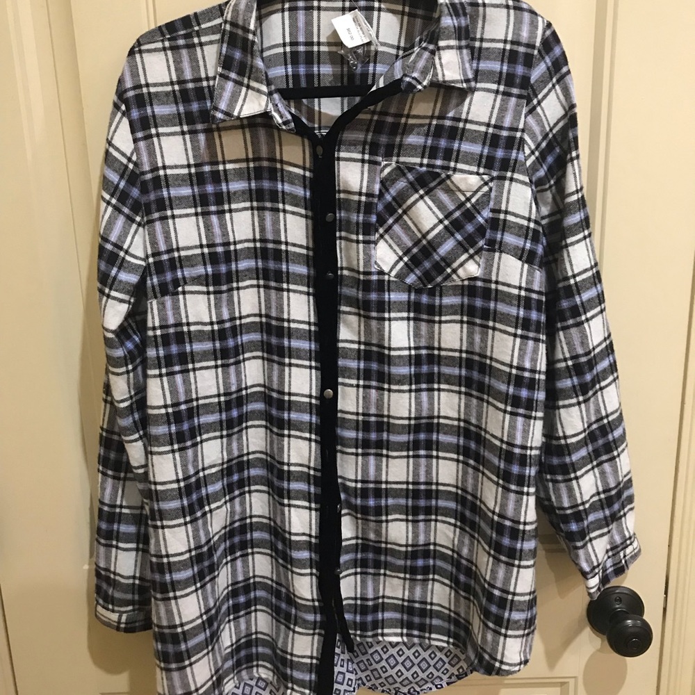 Amanda Blue Plaid Button Down Shirt